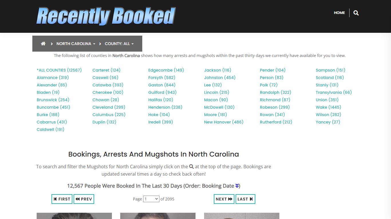 Bookings, Arrests and Mugshots in New Hanover County, North Carolina